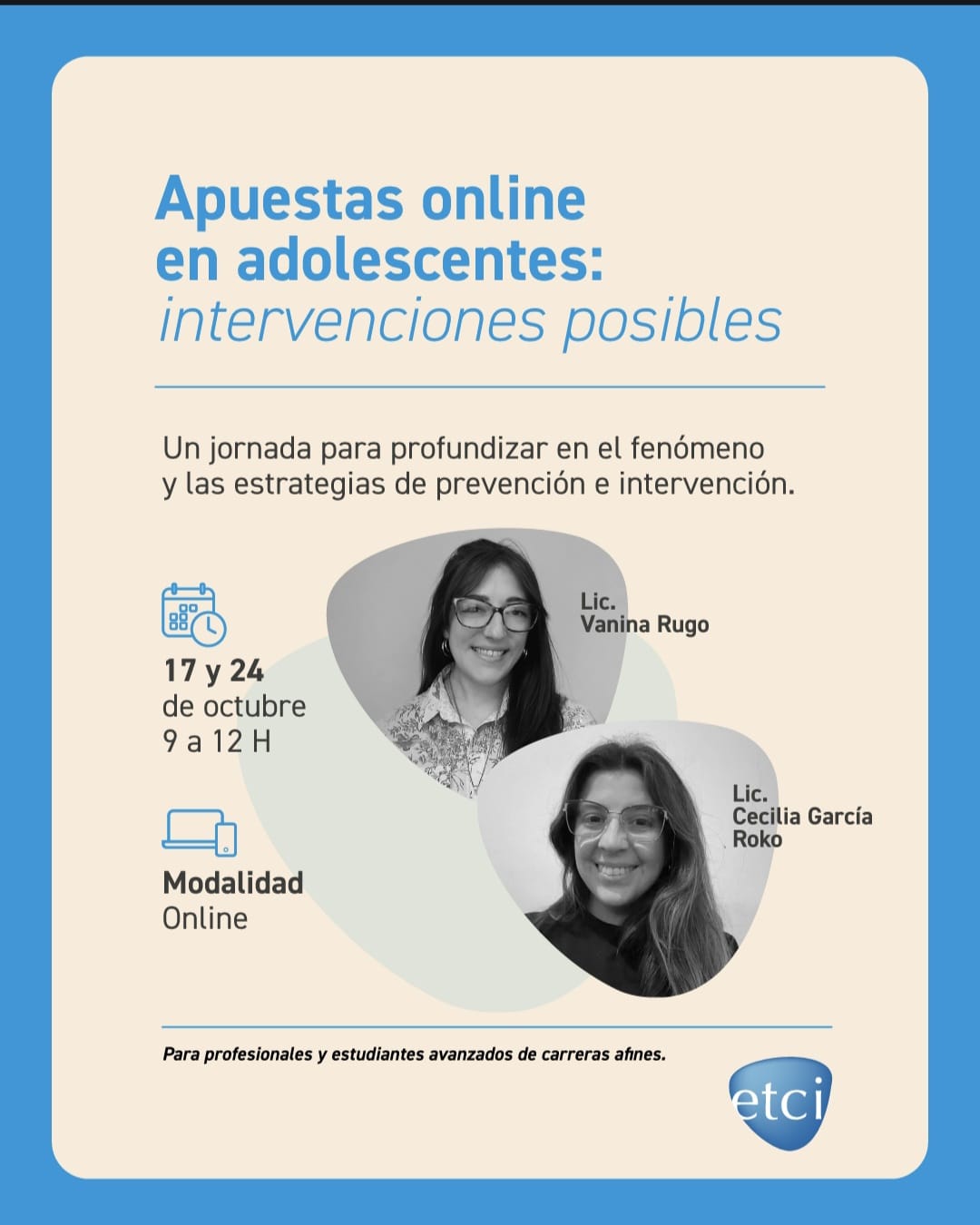 Apuestas online en adolescentes: intervenciones posibles. Jornada online 17 y 24 de octubre, 9 a 12 h